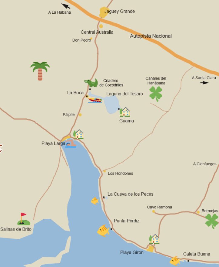 mapa bahía cochinos